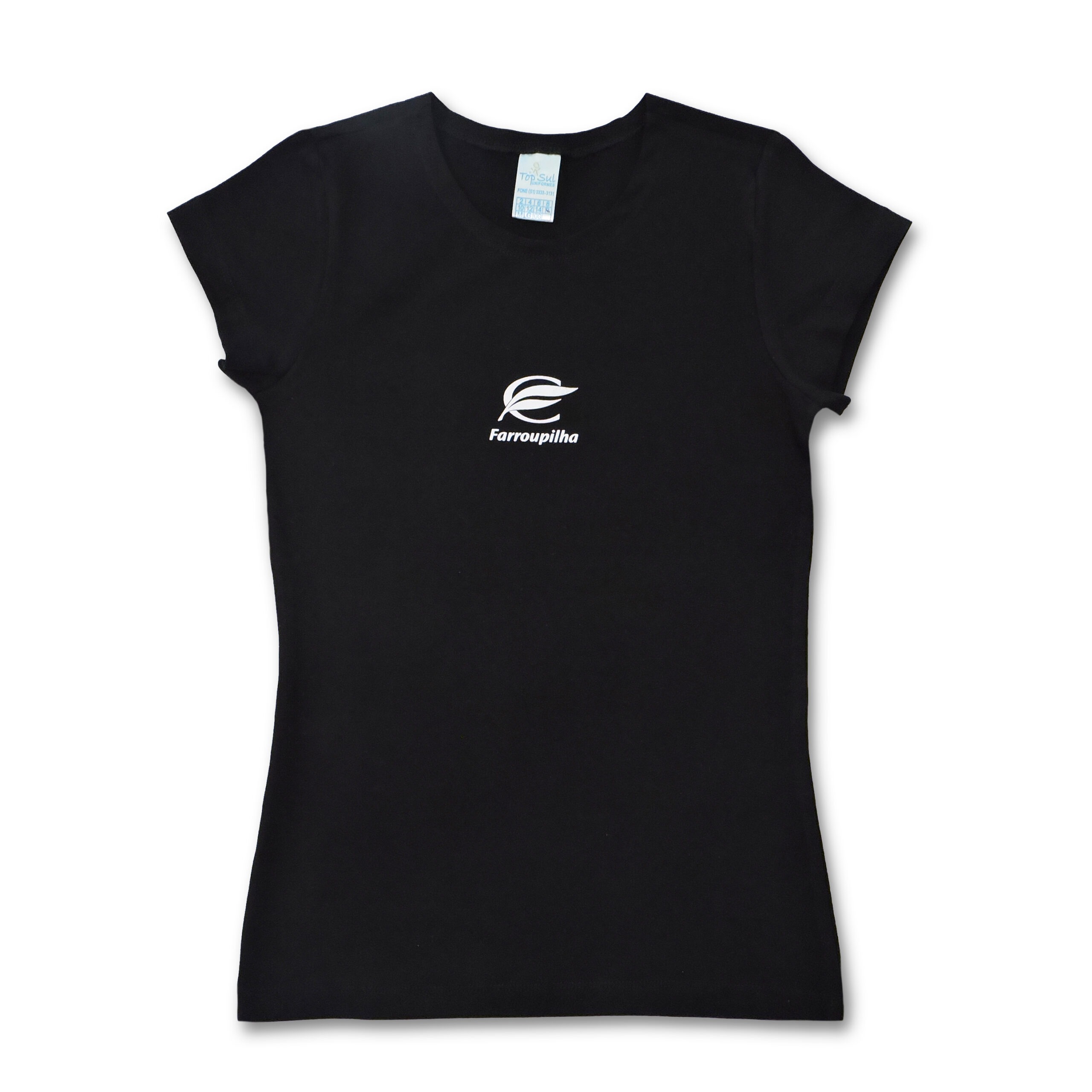 BABY COTON MANGA CURTA PRETA FEMININA