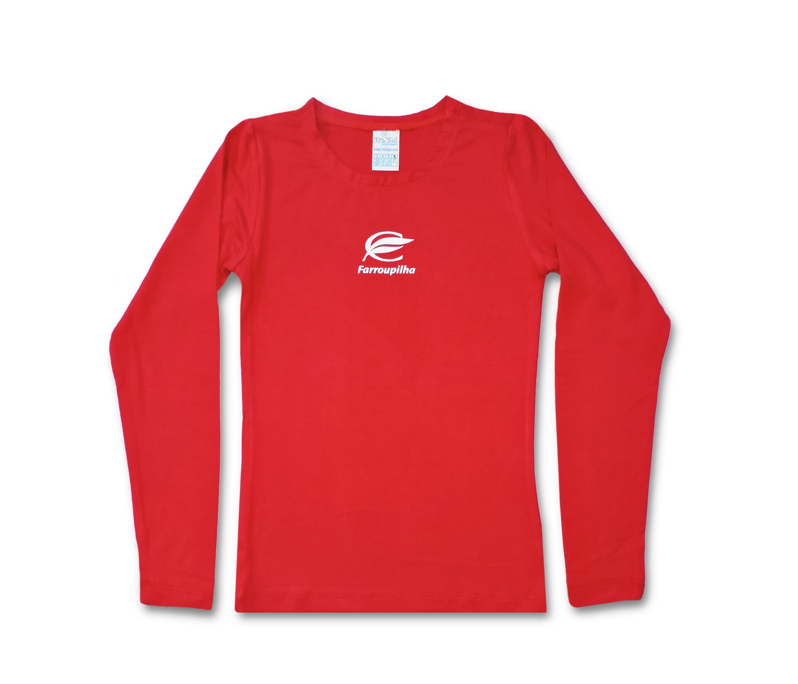 BABY MANGA LONGA VERMELHA VISCOLYCRA FEMININA