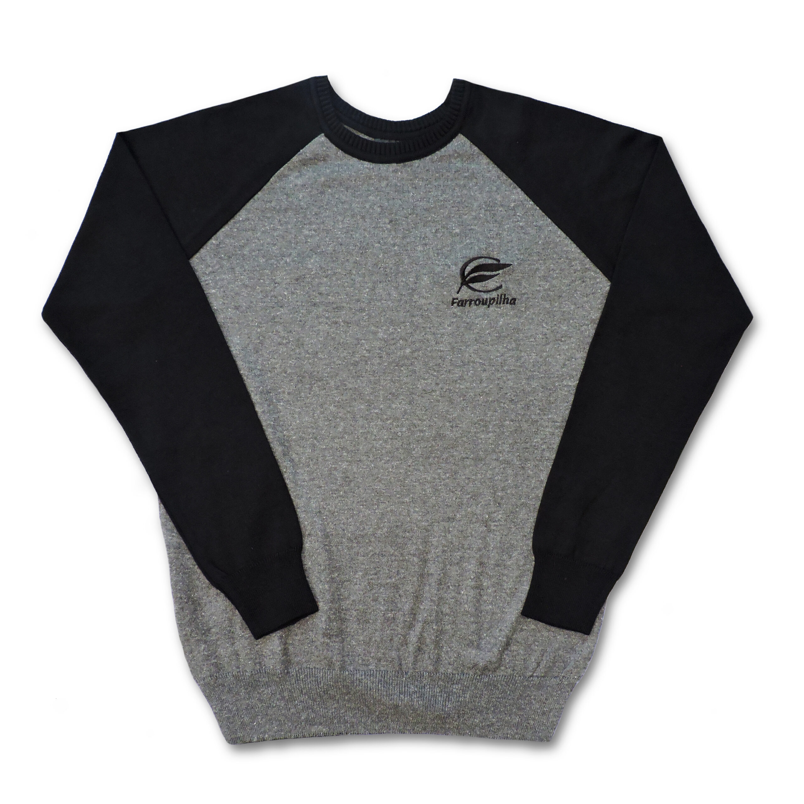 BLUSÃO DE LÃ CINZA COM PRETO UNISSEX