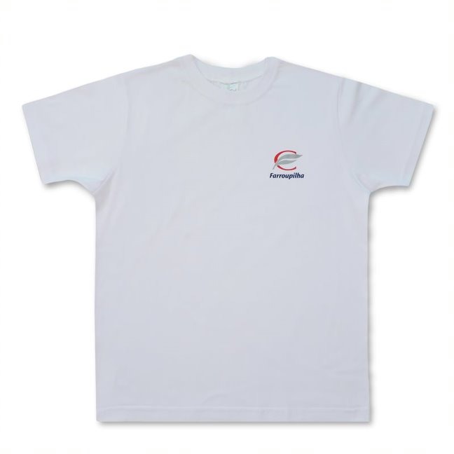 CAMISETA MANGA CURTA POLIVISCOSE BRANCA UNISSEX