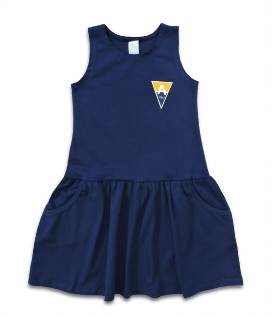 VESTIDO COTON AZUL MARINHO FEMININO