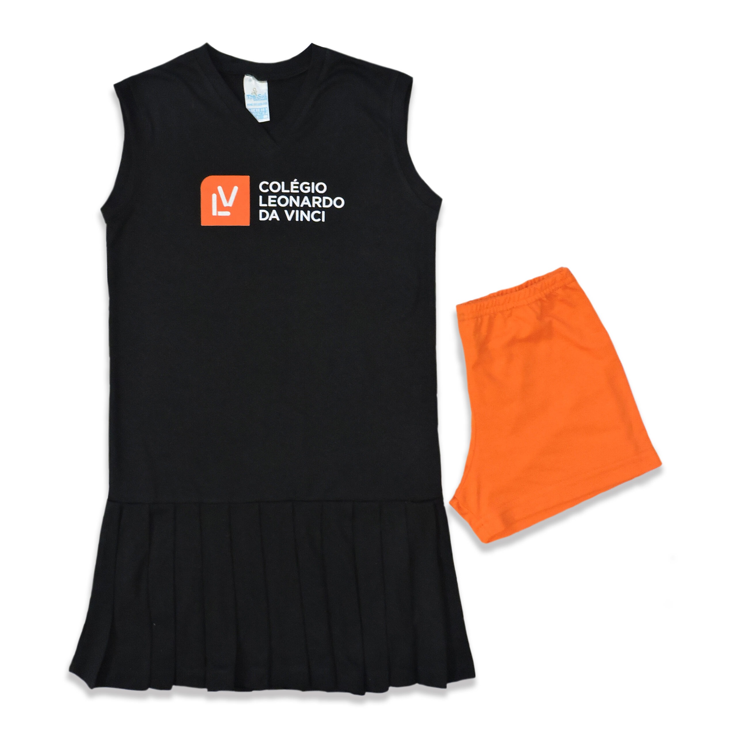 VESTIDO POLIVISCOSE COM SHORT FEMININO PRETO